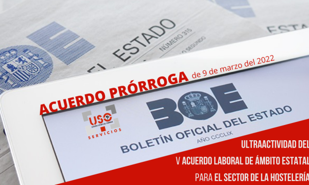 Se prorroga la ultraactividad del V acuerdo laboral de ámbito estatal del sector de la hostelería.